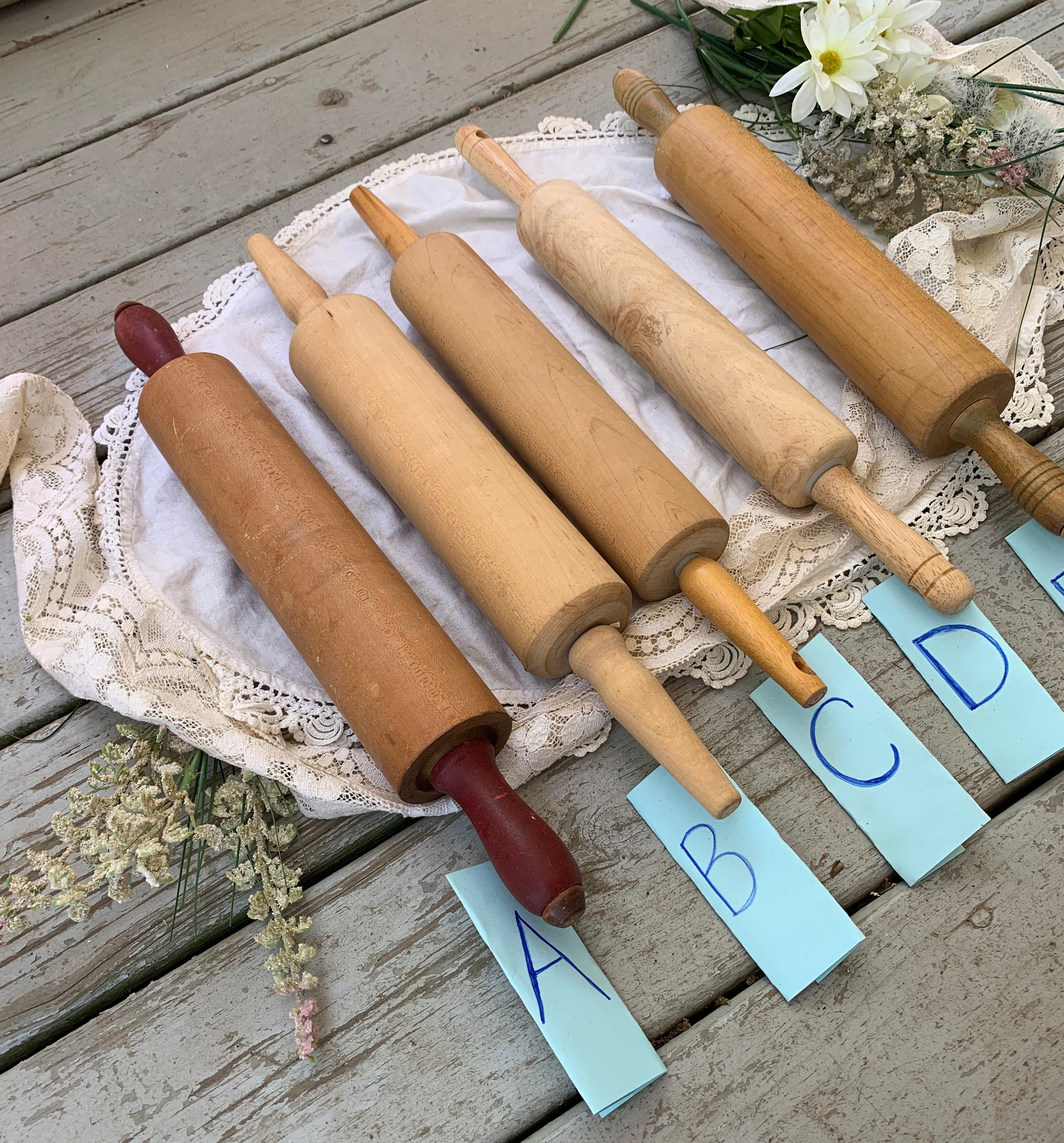 Vintage Wooden Rolling Pins Bakers Rolling Pin 