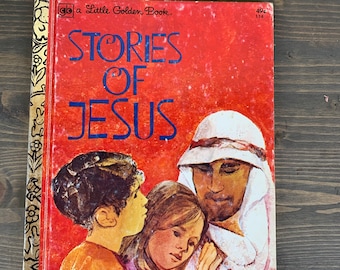 Little Golden Book Geschichten von Jesus von Jean H. Richards, A Vintage Children's Little Golden Book, 1974, Kinderbibelgeschichten-Buch