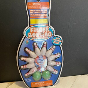 Vintage Finger Bowling Game - Travel Tabletop Party Game - Stocking Stuffer
