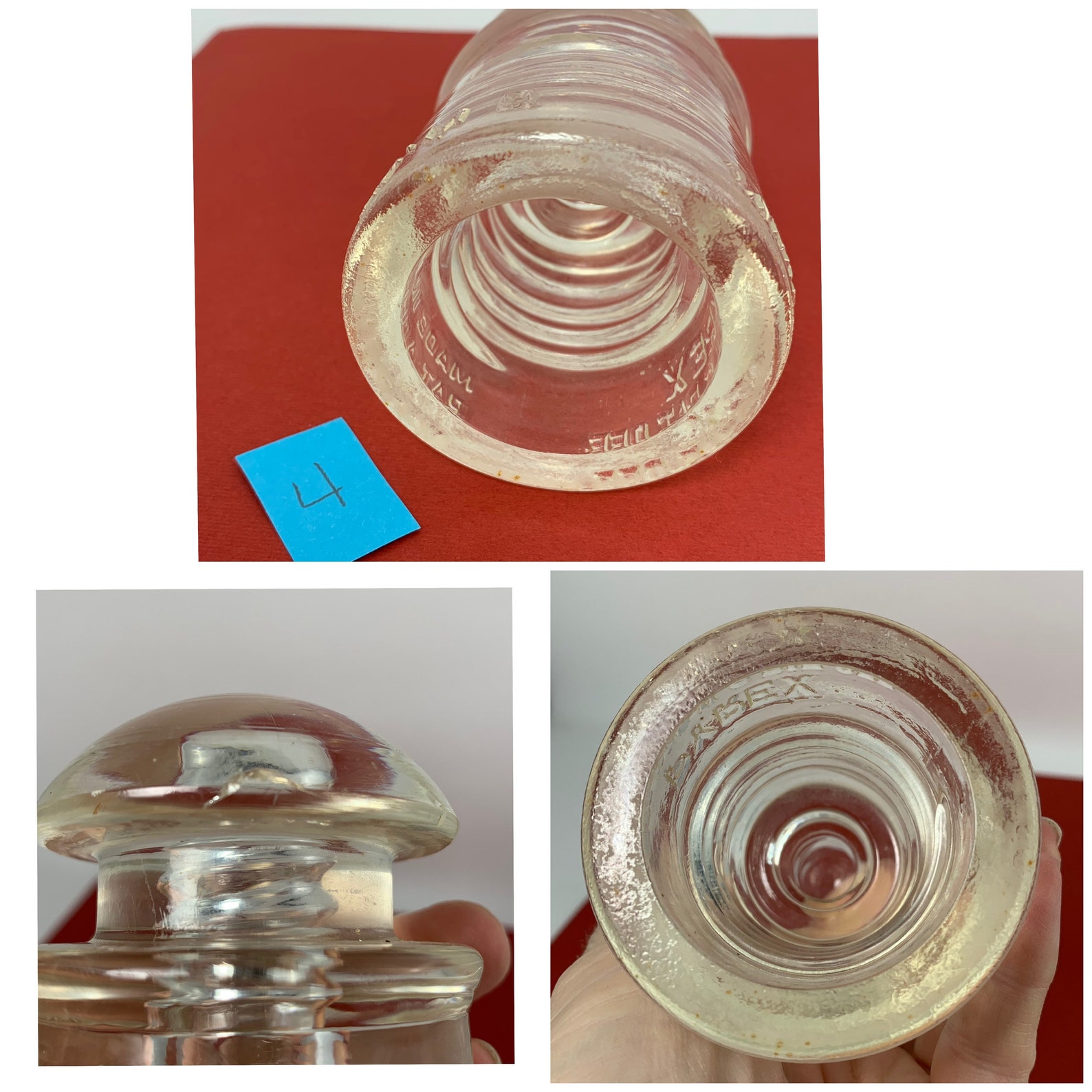 PYREX 4 Clear Glass Insulator Made in the USA Telephone Wire Etsy