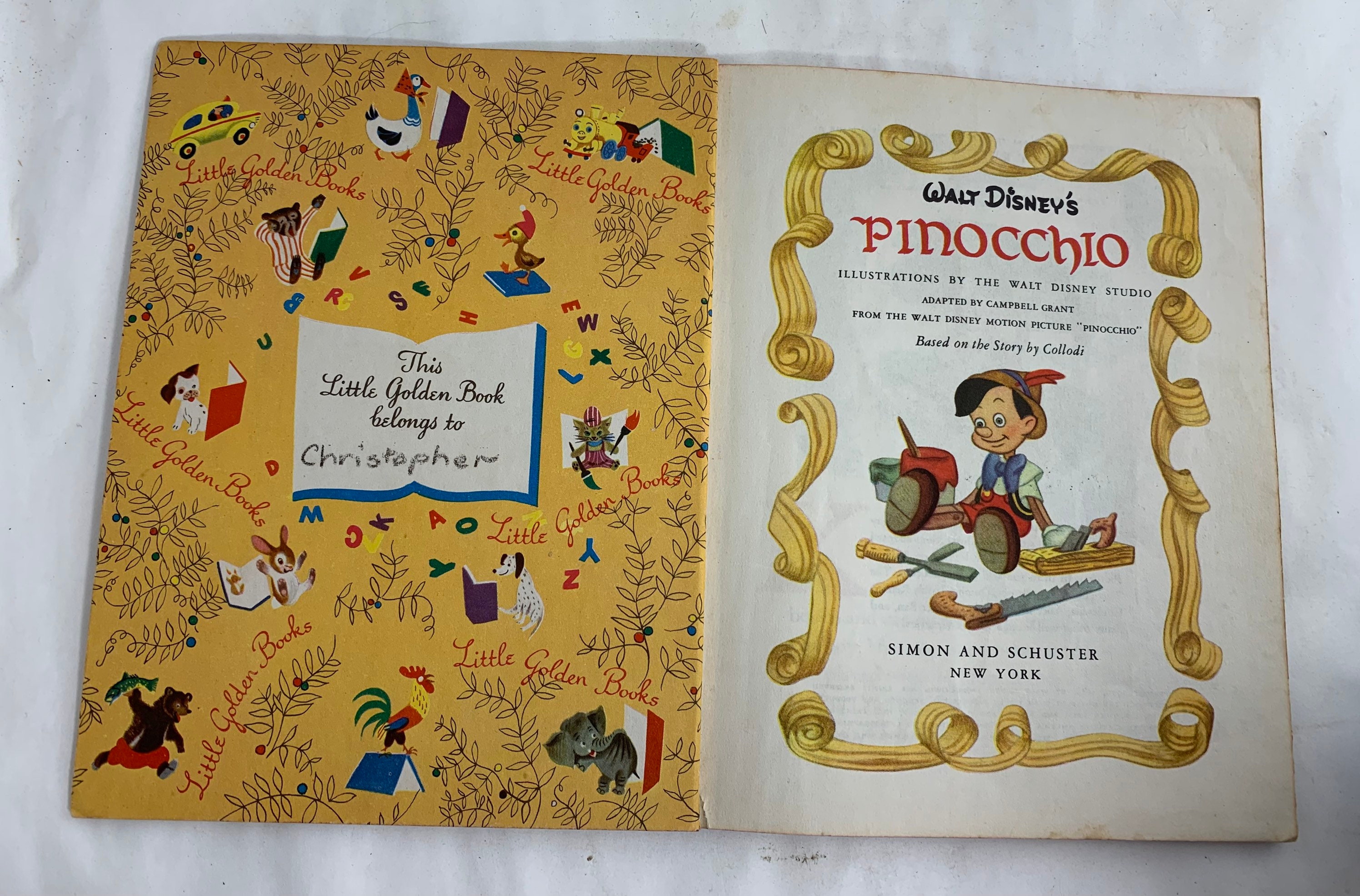 A Little Golden Book Featuring Walt Disney's Pinocchio, Copyright
