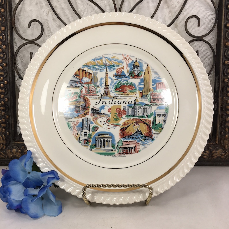 Indiana Collectible Souvenir State Wall Plates, Vintage the Hoosier ...