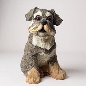 昭和レトロ　Dog Chain 陶器製犬の置物ノベルティ　シユナウザー　当時物 昭和レトロ Dog Chain 陶器製犬の置物ノベルティ シユナウザー