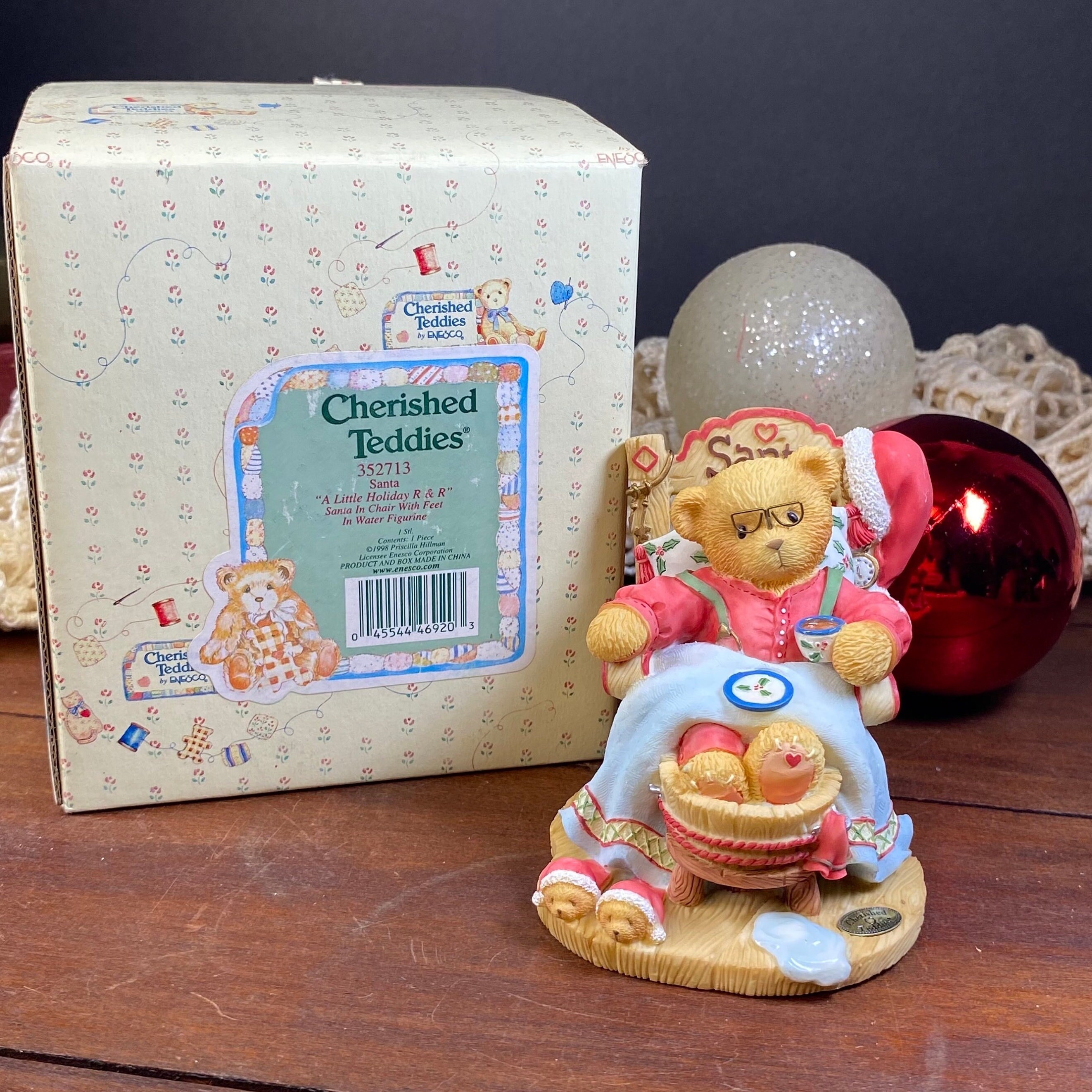 Cherished Teddies ホリデーサンタ テディベア フィギュア - 1998 A 