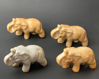 Vintage Elephant Figures Made in Japan, Ceramic Elephant Figurines, Collectible Elephants