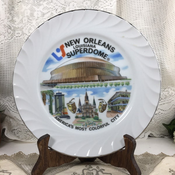Vintage New Orleans Louisiana Superdome Collectible Souvenir State Plate by Norlean China