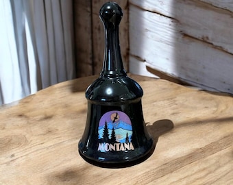 Montana State Hand Bell, Black Montana Souvenir Bell, Collectible United States Montana State Bell, Vintage Bell