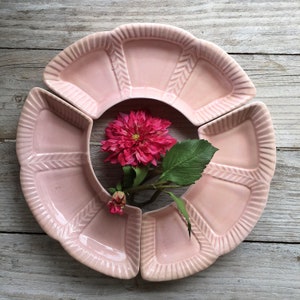 Chip/Vegetable Serving Dish by California Pottery 3 Piece Lazy Susan 895, Vintage MidCentury Lazy Susan Serving Tray