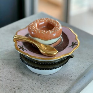 Pastry On Plate Porcelain Trinket Box