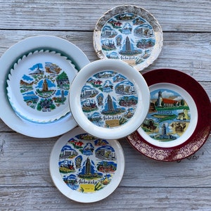 Nebraska Souvenir Plate, Vintage Cornhusker Collectible Plate, Homer Laughlin, Klay Kraft