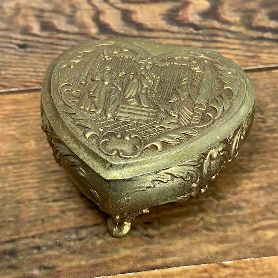 ジュエリーボックス ヴィンテージ Victorian antique blue Velvet