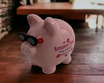 かわいいピンクの豚の貯金箱、貯金箱、貯金箱、キッチュ、レトロ