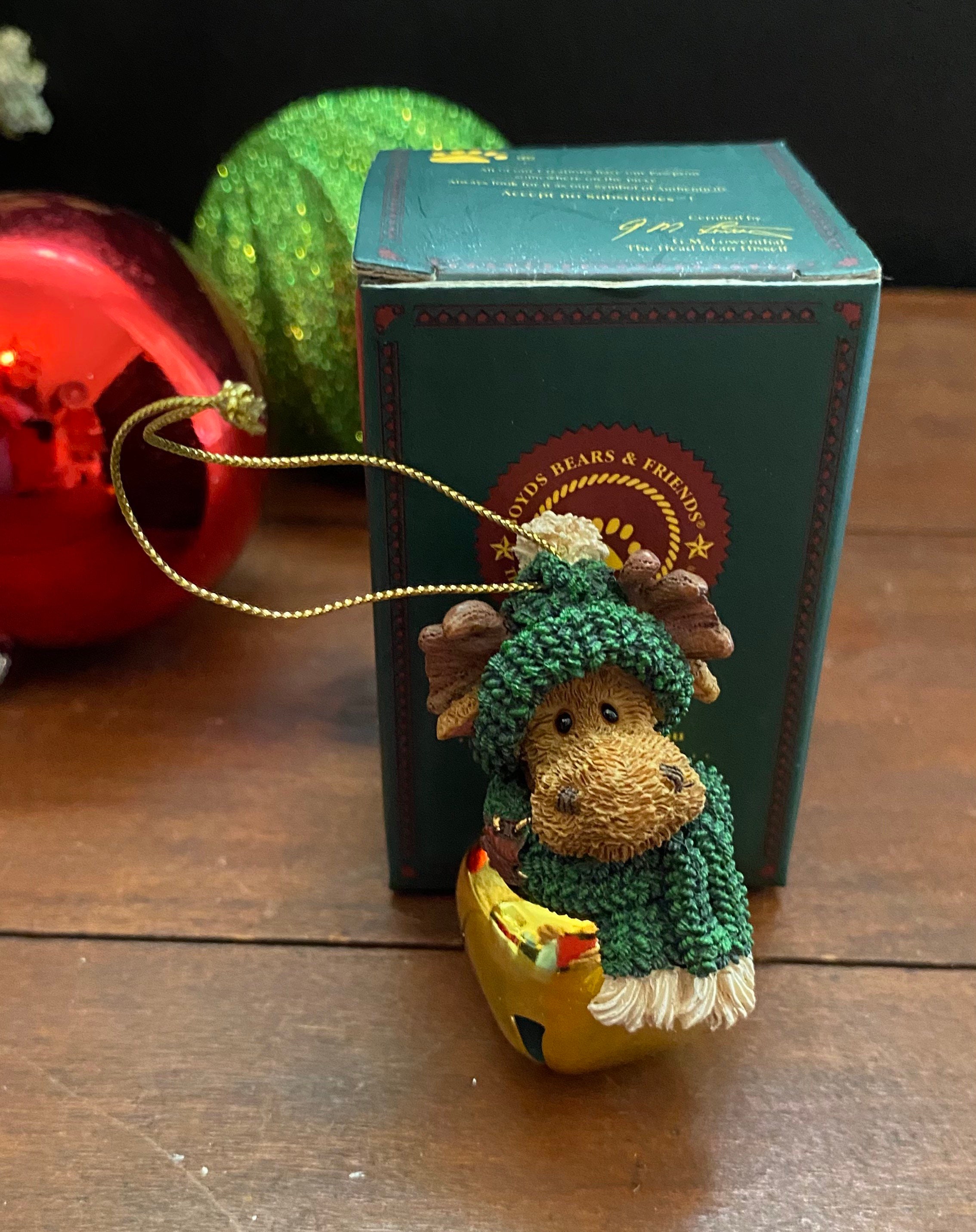 Jingle Bell Ornament With Moose by Boyds Bears Friends Christmas Ornament Etsy