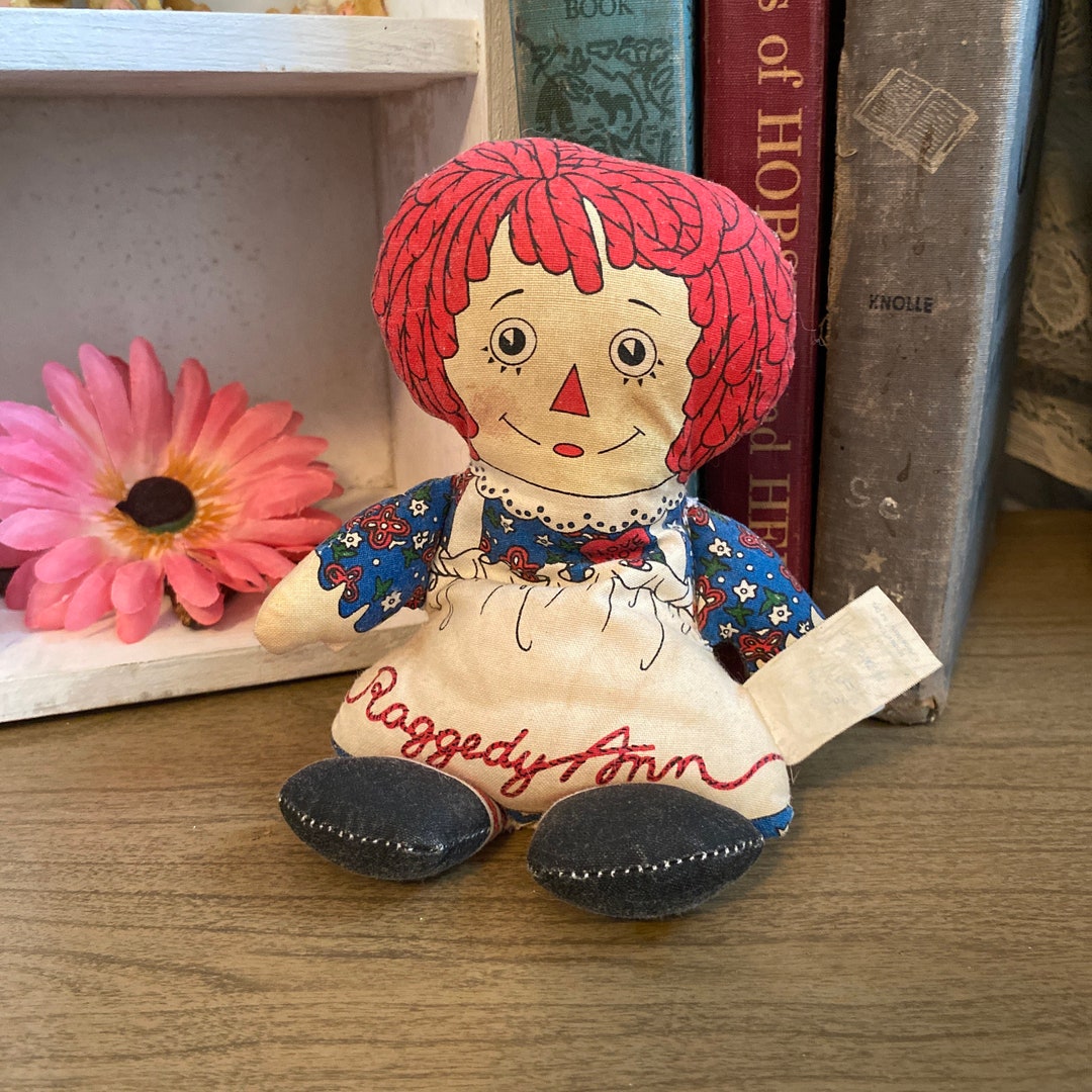 Vintage Raggedy Ann Doll Cloth Bean Bag Doll by Applause Etsy