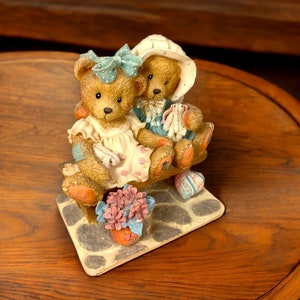Cherished Teddies Figurine, Tracie and Nicole Side By Side With Friends, gift for friend