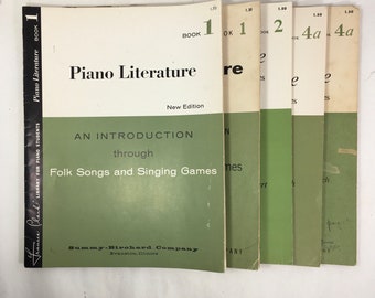 Piano Literature Music Lesson Books Frances Clark Library for Piano Students Book 1, Book Two, Book 4a, Folk Songs and Singing Games