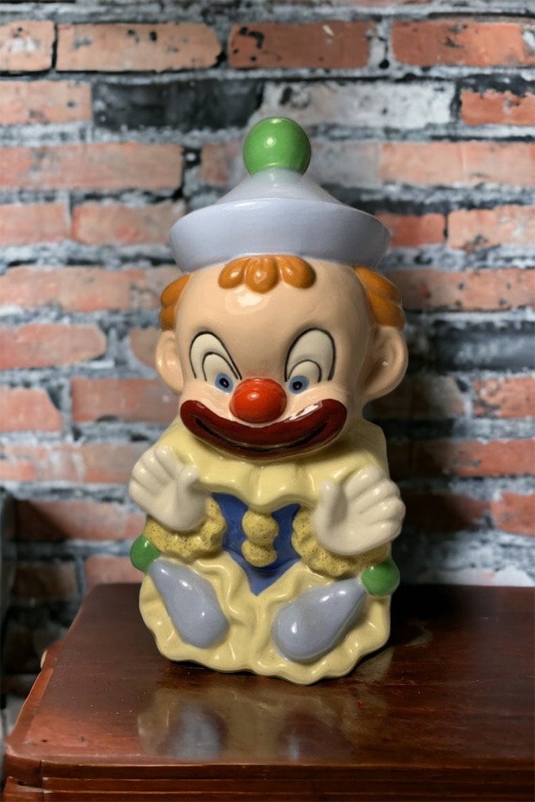 Happy Clown Bank - Ceramic Piggy Bank Clown - Vintage Piggy Banks