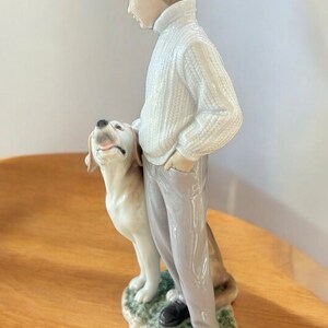 Lladro MY LOYAL FRIEND Dog Figurine #6902, Boy With Dog, Labrador Retriever Figure image 7