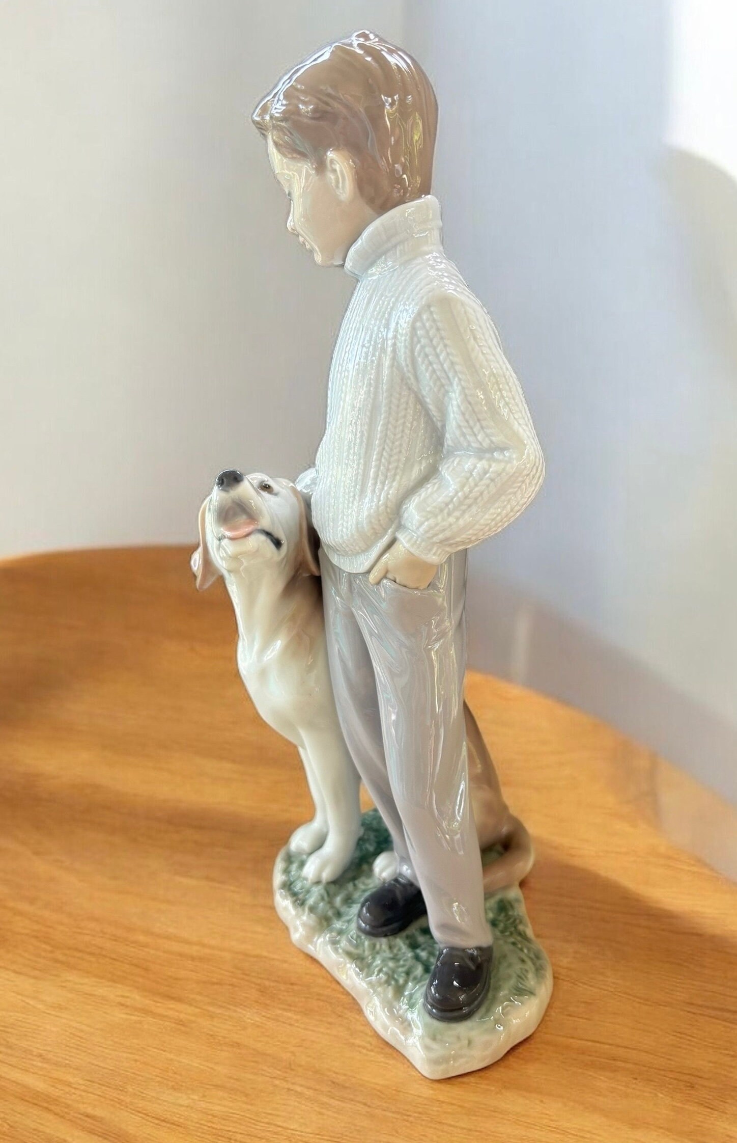 Lladro MY LOYAL FRIEND Dog Figurine #6902, Boy With Dog, Labrador