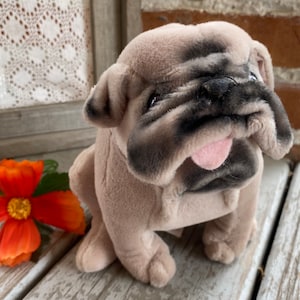 Vintage Pug Dog North American Bear Co. - Plush Pug With Tongue Sticking Out Stuffed Animal