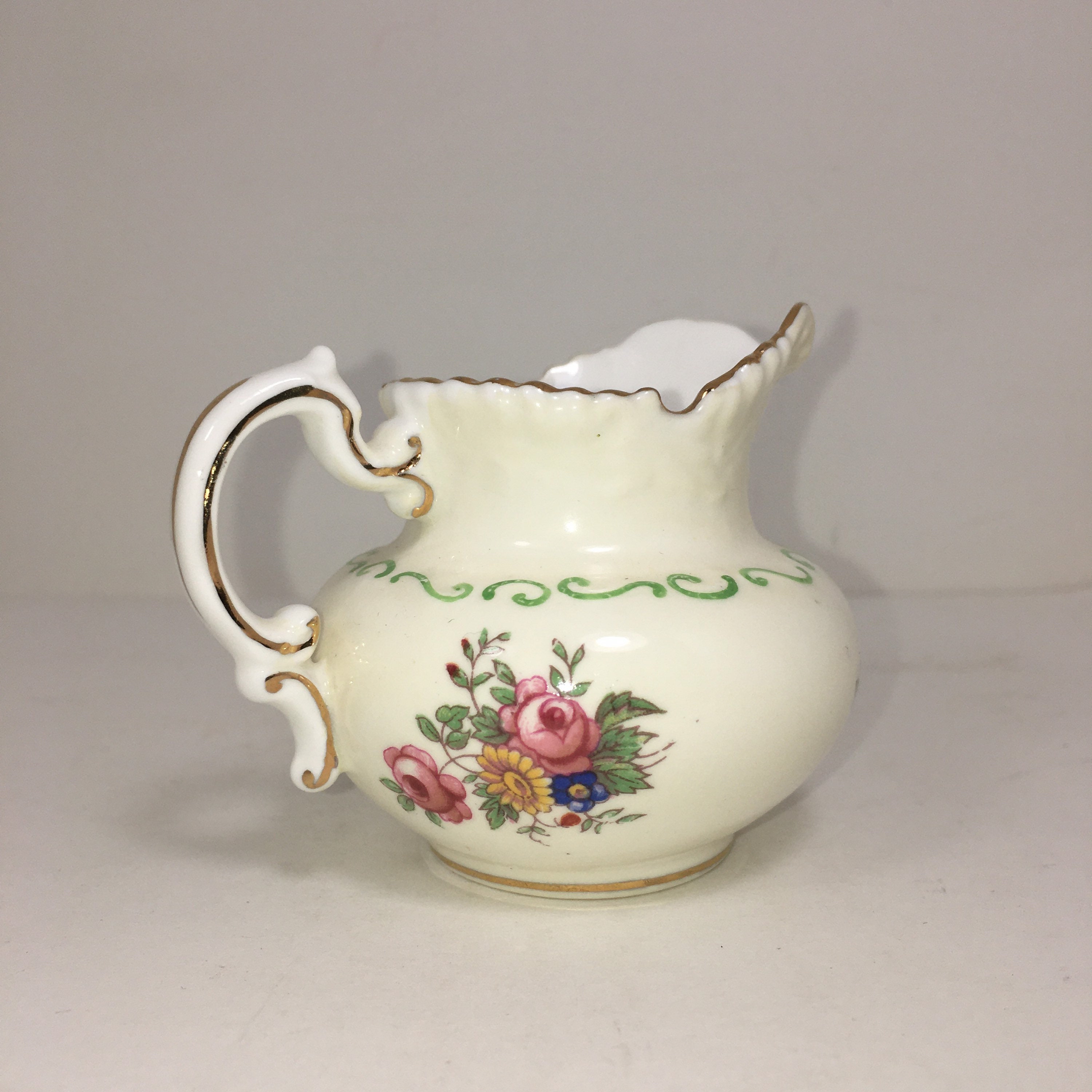 Aynsley Miniature Creamer Bone China Gold Trim and Flower Etsy