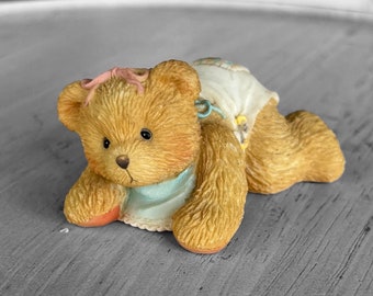 Cherished Teddies, Betsey, The First Step To Love, girl baby bear crawling in diaper figurine #624896, 1993