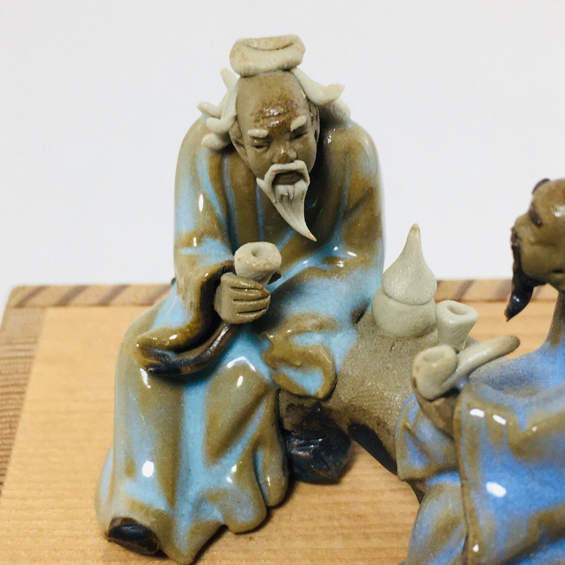 Asian Mudmen Figurine Two Wise Men Etsy