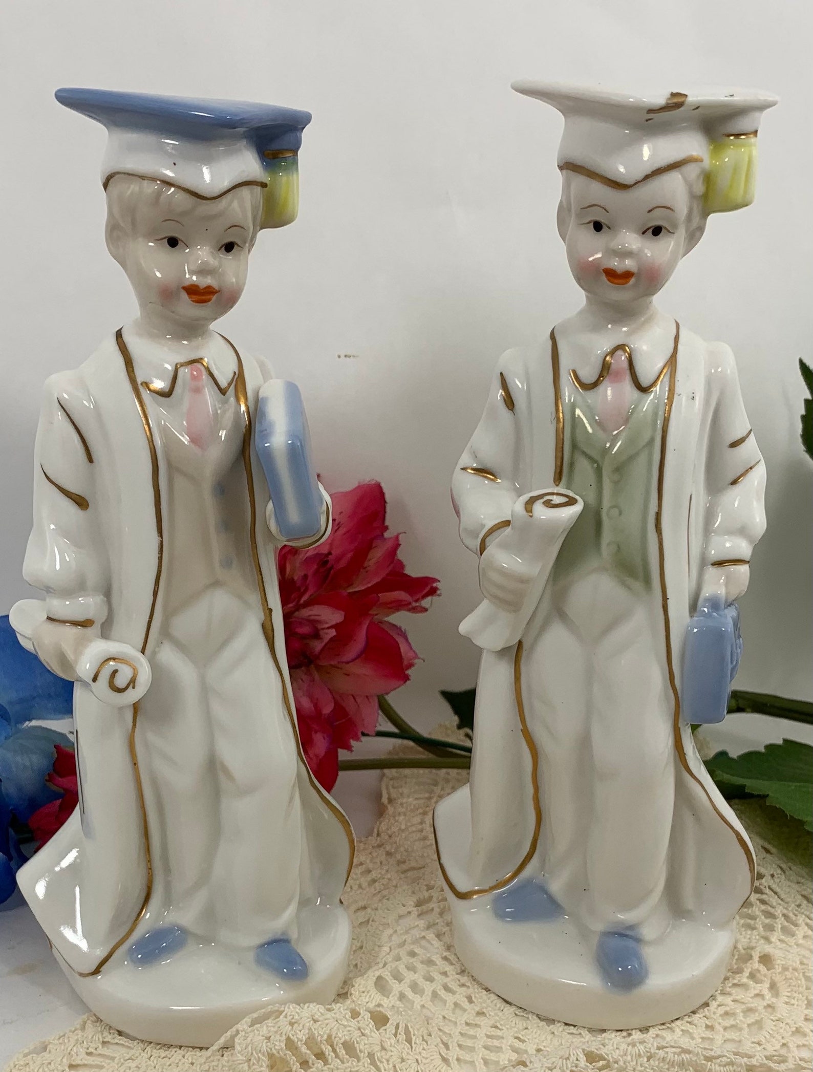 Graduation Boy Porcelain Ks Collection Figurine Etsy