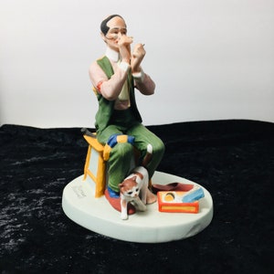 Norman Rockwell Figure, Man Threading A Needle Collectible Norman Rockwell Figurine Danbury Mint