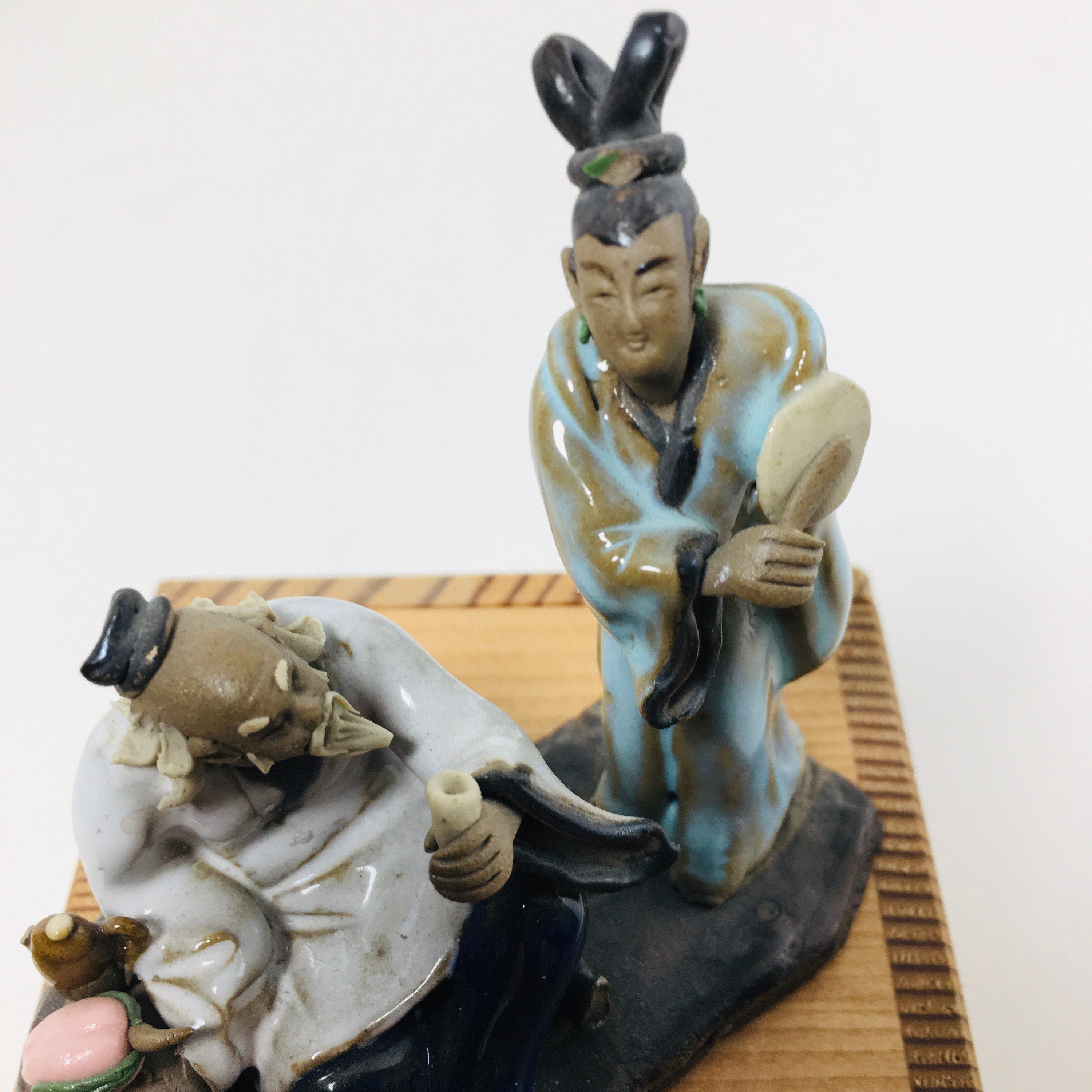 Asian Mudmen Figurine Two Wise Men Etsy Australia