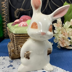 Vintage Bunny Rabbit Candy Dish/Planter, Easter Bunny Figurine