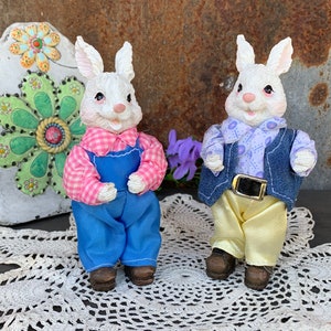 Vintage K’s Collection Rabbit Figurine Dressed in Clothes Anthropomorphic Bunny