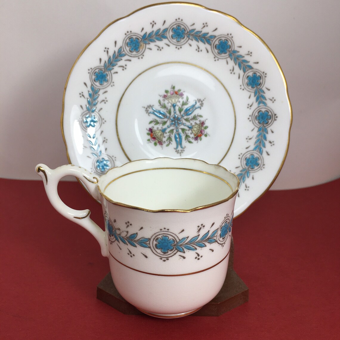 Coalport Bone China Demitasse Tea Cup and Saucer Geneva Blue Etsy