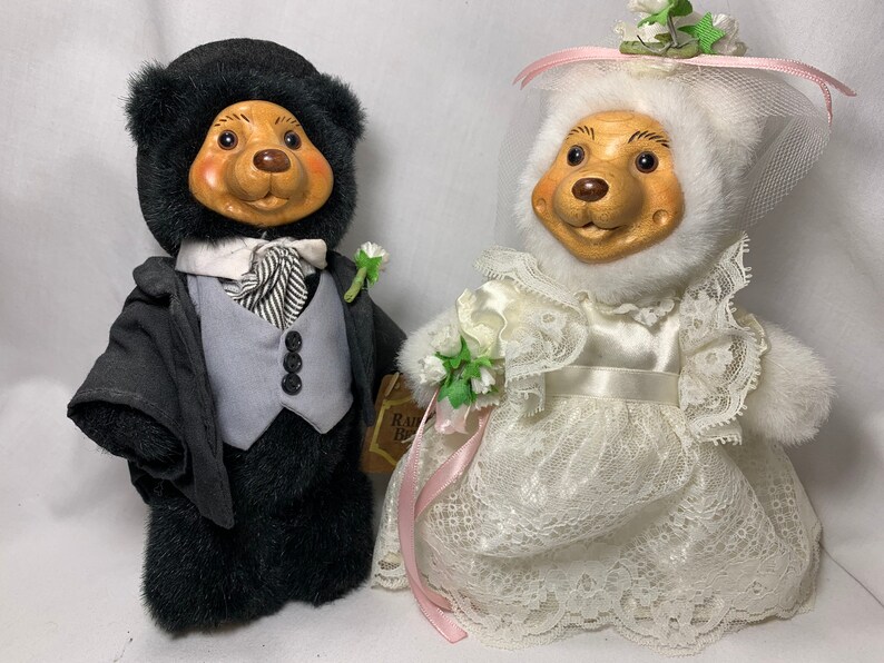 Robert Raikes Bears Bride and Groom Bob and Carol Vintage Etsy