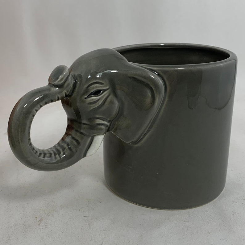 Vintage Gray Elephant Mug Coffee Tea Cup by Bergschrund Seattle, 1987, Vintage image 3