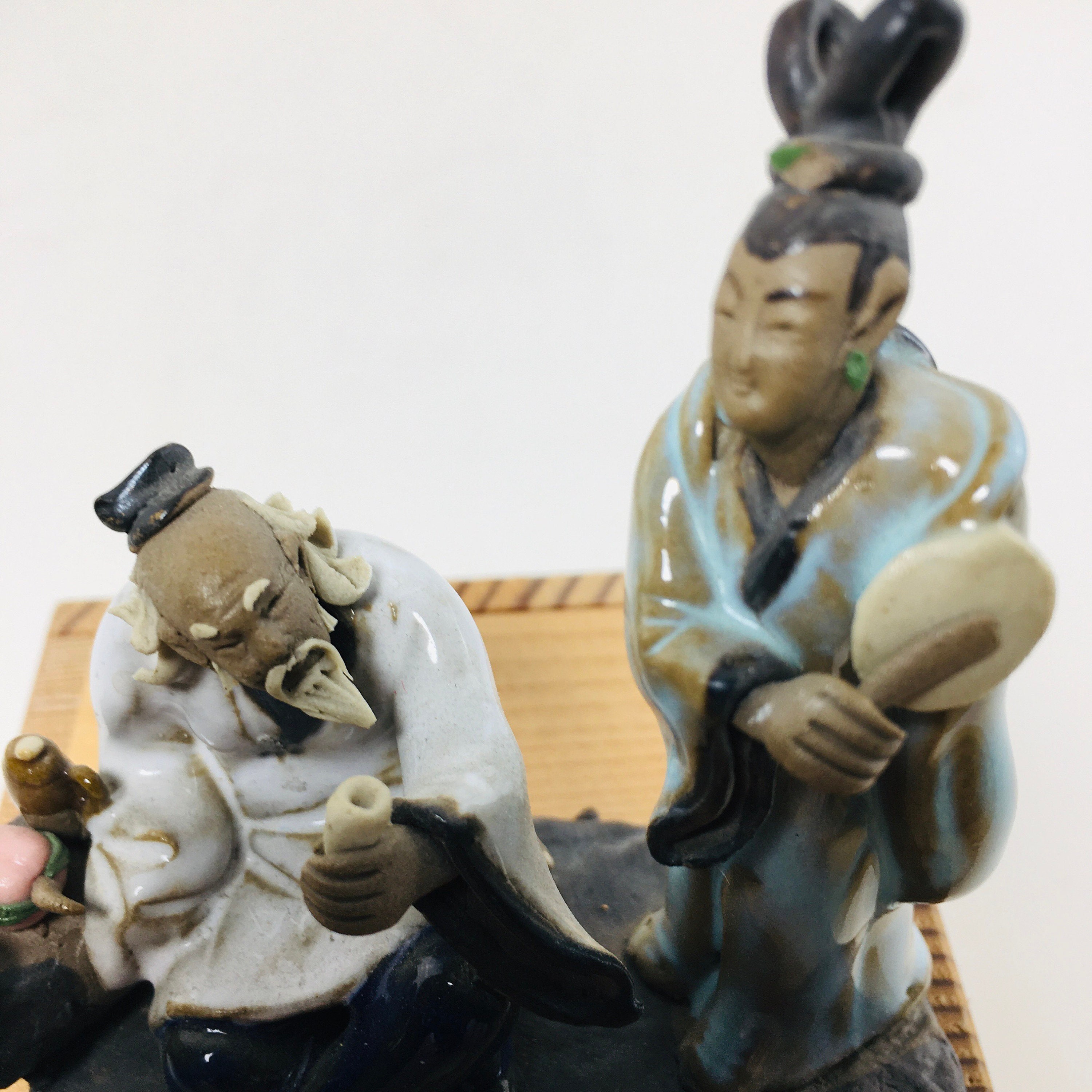 Asian Mudmen Figurine Two Wise Men Etsy Australia