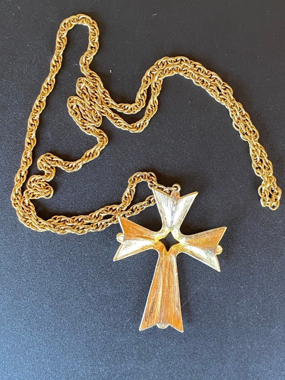 Enamel Cross Necklace, White Enamel, by Crown Tri… - image 9