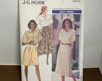 Vintage Sewing Pattern,  Butterick Misses’ petite shirt, skirt and shorts Pattern 6008