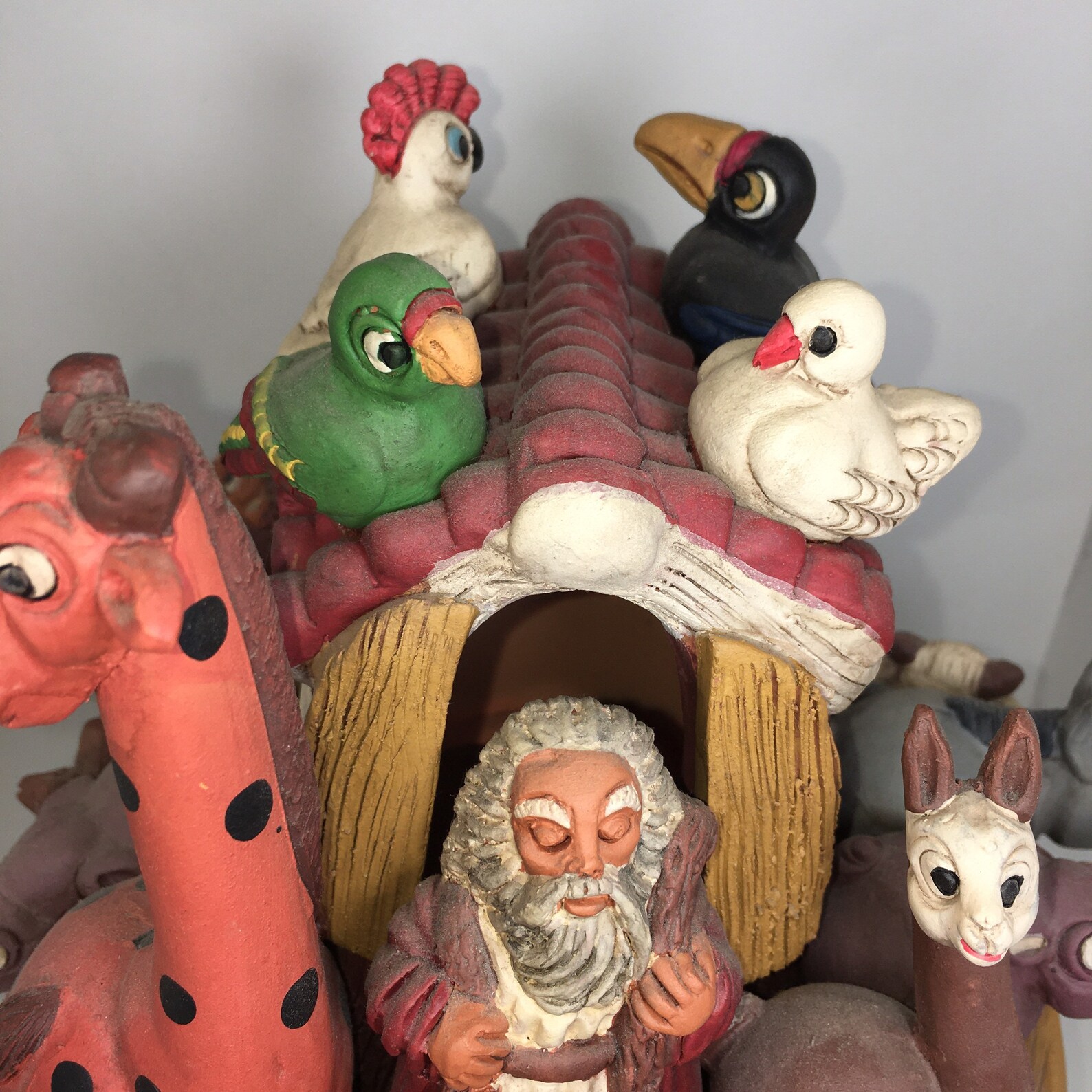 Noahs Ark Figurine Ceramic Noahs Ark Statue Noah Noahs Etsy