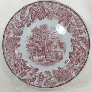 Spode Archive Collection Plate Serie vittoriana Scene rurali Modello rosa