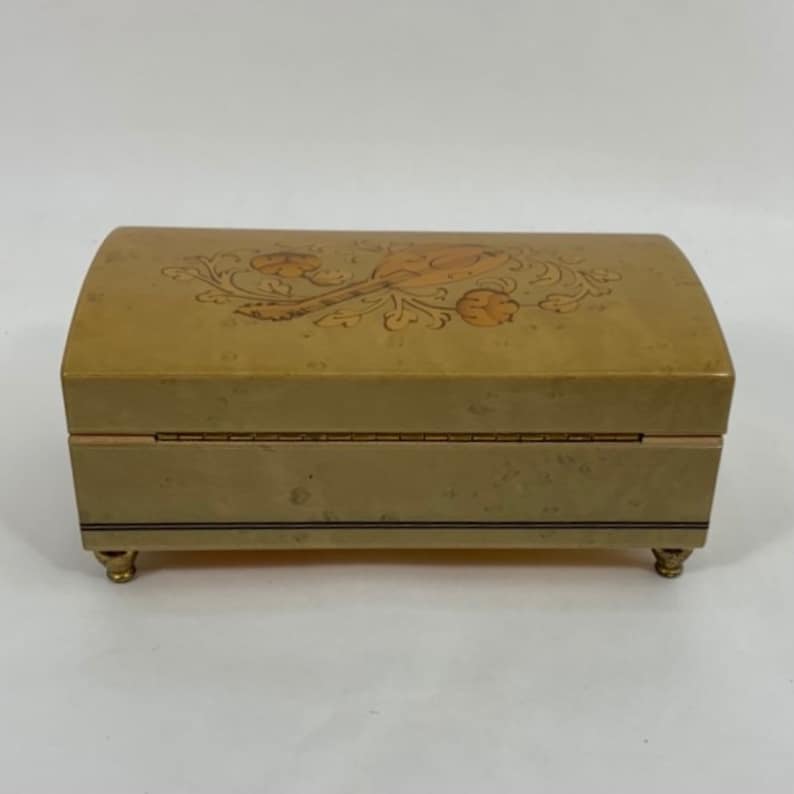 Vintage Reuge Italian Musical Jewelry Box Inlaid Wood Works Etsy
