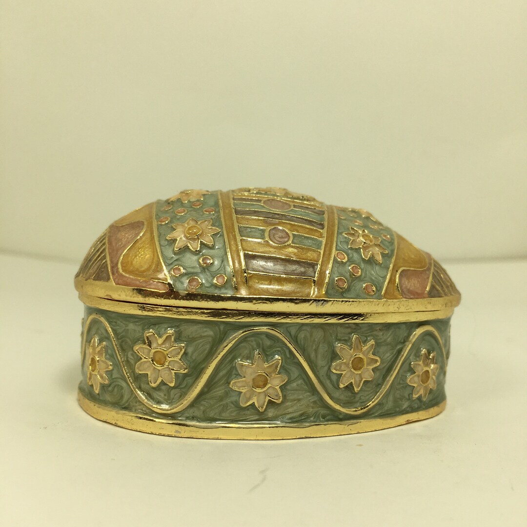 Golden Egg Jewelry Box Trinket Box Etsy