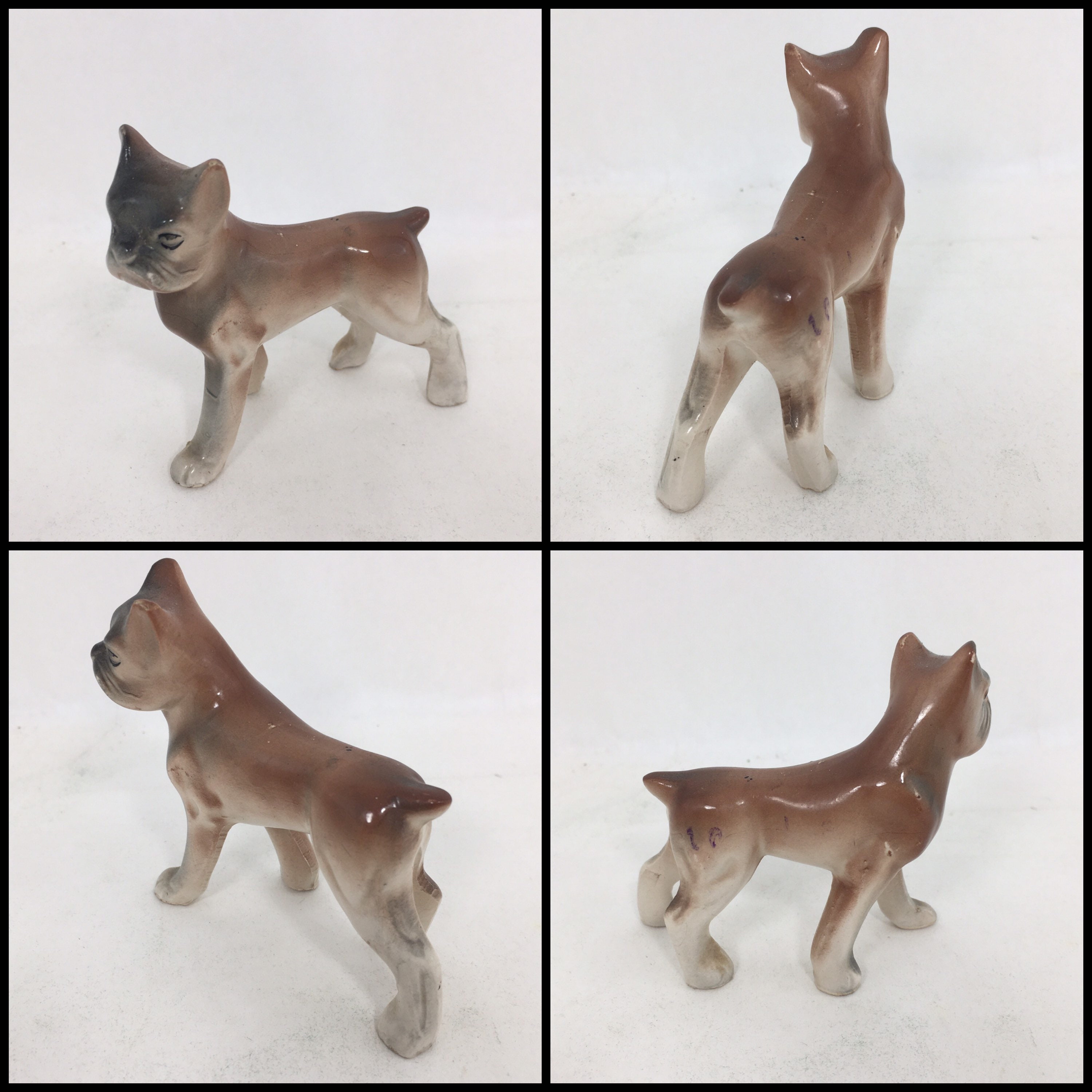 ボクサー置物　犬　陶器　日本製 ヴィンテージ ボクサー犬 置物 - 日本製陶器製犬 - Etsy 日本