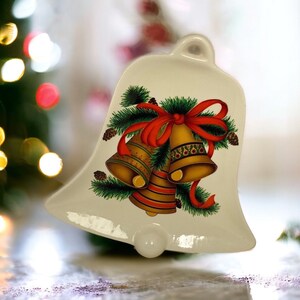 Christmas Bell Shaped Dish, Christmas Serving Platter, Dessert Tray, Vintage Christmas Plate