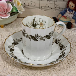 Royal Worcester Demitasse Cup & Saucer, Engadine Pattern Made in England
