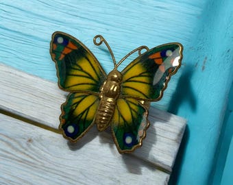 Vintage Enamel on Metal Large Butterfly Decorative Pieces to  display picture 2
