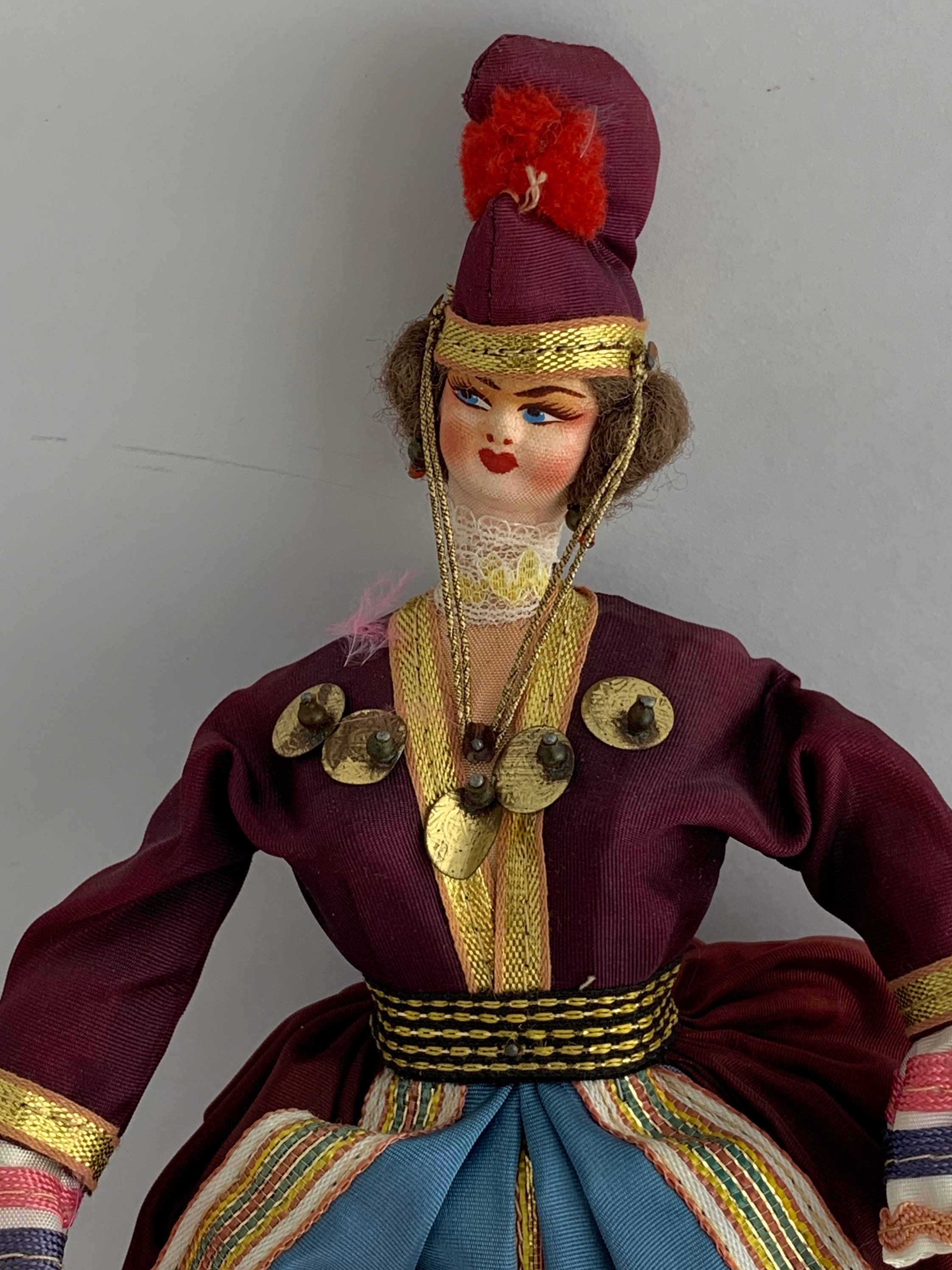 Athens Greece Vintage Souvenir Doll Folk Doll Etsy