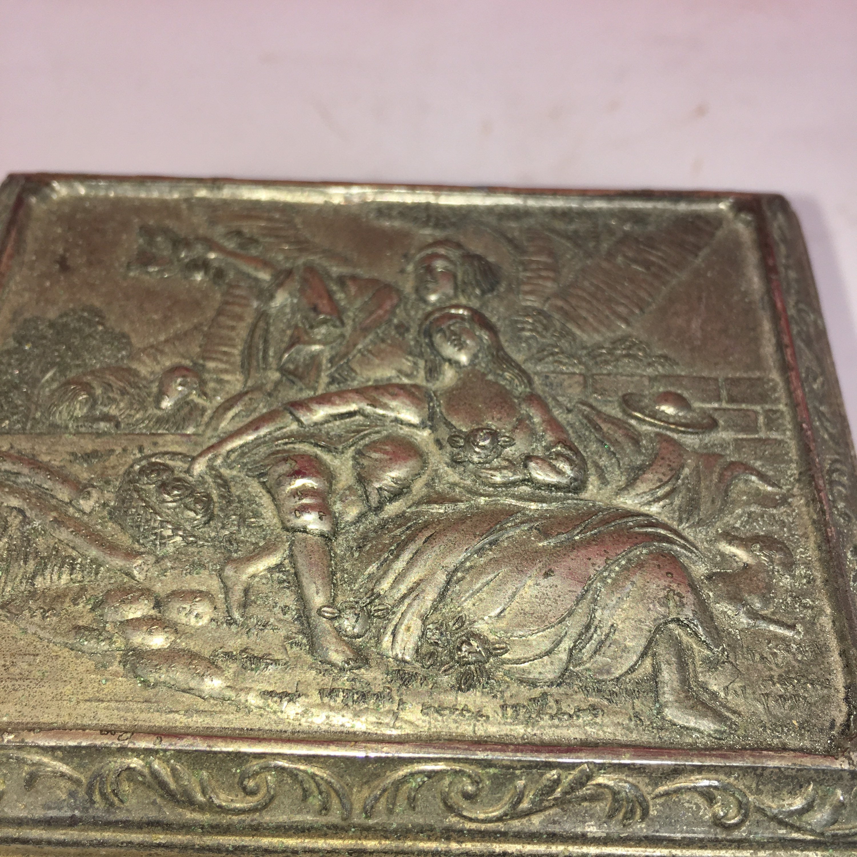 Vintage Metal Jewelry Box Trinket Box Velvet Lined Japan - Etsy