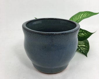 Small Green Ceramic Plant Pot, Wide Mouth Planter, Bowl Vase, CCM 3104