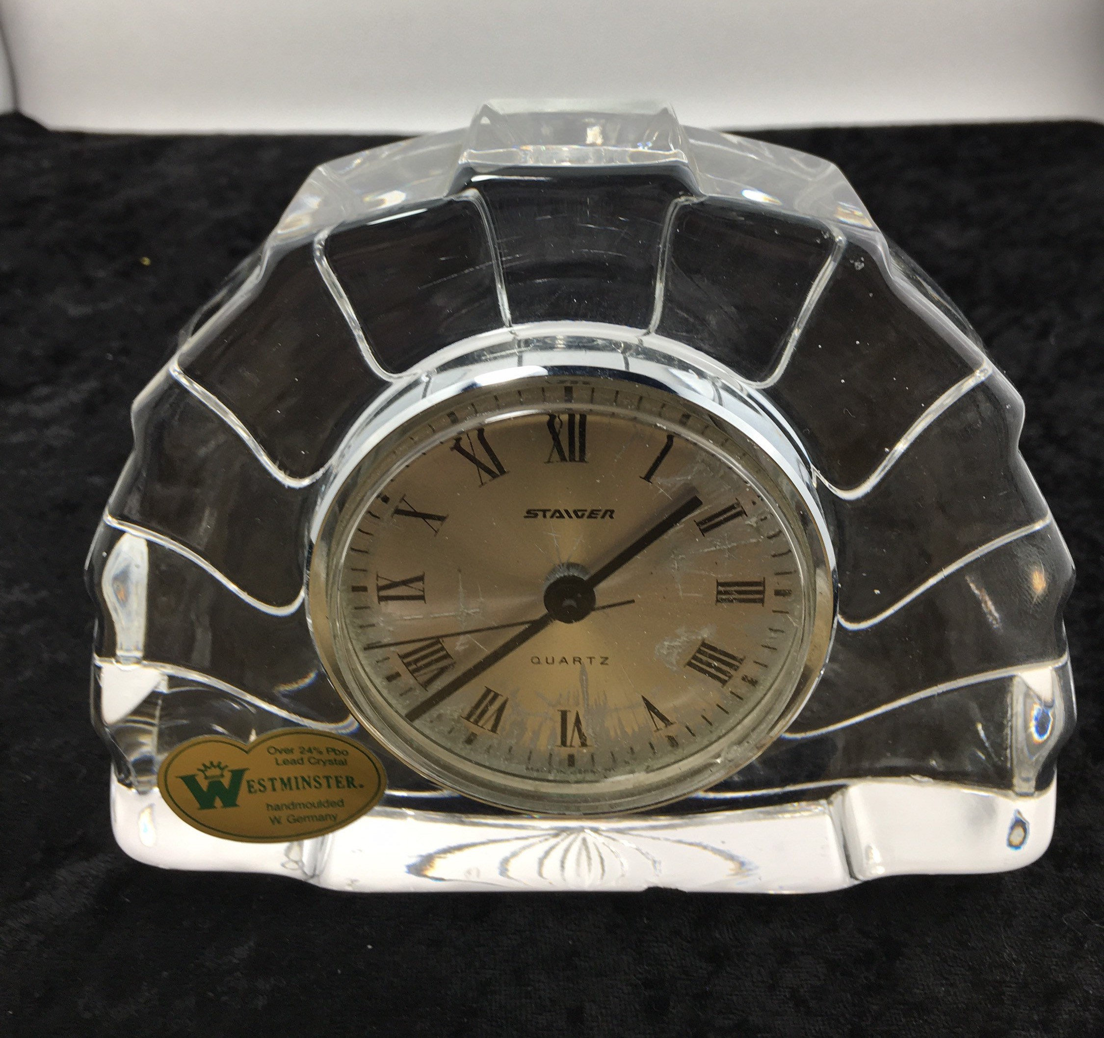 Lead Crystal Vintage Mantle Clock by Westminster Etsy UK